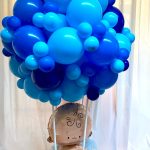 mongolfiera blu con bimbo